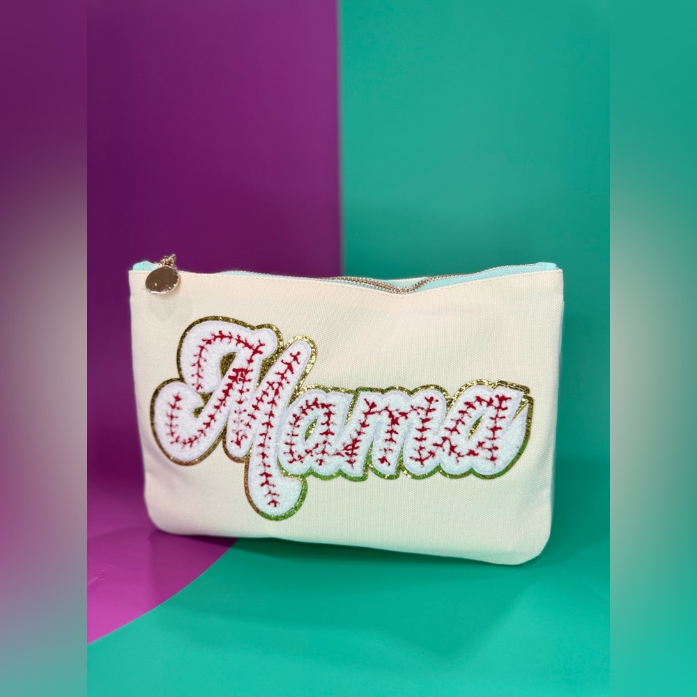 Canvas Cosmetic Pouch: Baseball Mama